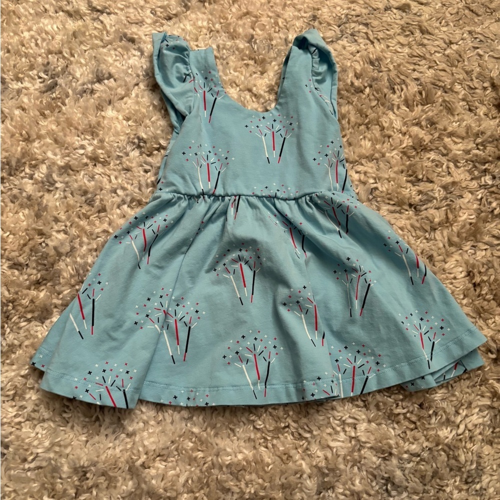 Monica + Andy Blue Kids Dress with Firework Print - 12-18m